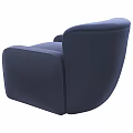 Navy Blue Accent Chair Upholstered Fabric With Plush Seat Cushion Armrests Modern Design
