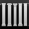 European Roman Column Combination 3d model