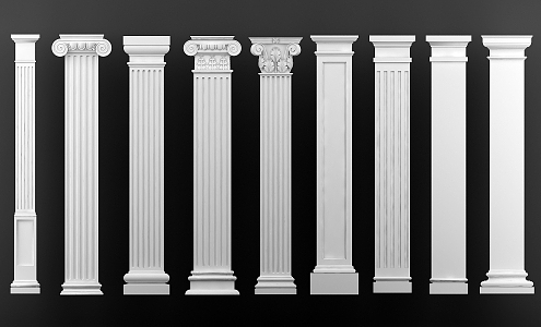 European Roman Column Combination 3d model