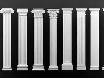 European Roman Column Combination 3d model