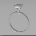 Elegant Shiny Silver Diamond Ring With Solitaire Design For Fashion Accessories