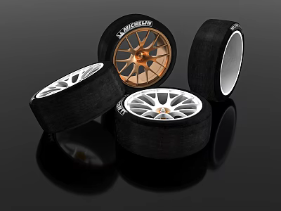 High Performance Racing Tires With Alloy Wheels And Brand Logo Design 3d model High Performance Racing Tires With Alloy Wheels And Brand Logo Design 3d model