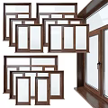 Modern Wooden Casement Windows With Clear Glass And Various Sizes For Home Decoration