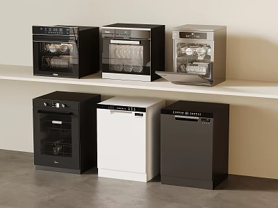 Modern Kitchen Appliances In Various Styles With Black And White Designs For Home Use 3d model