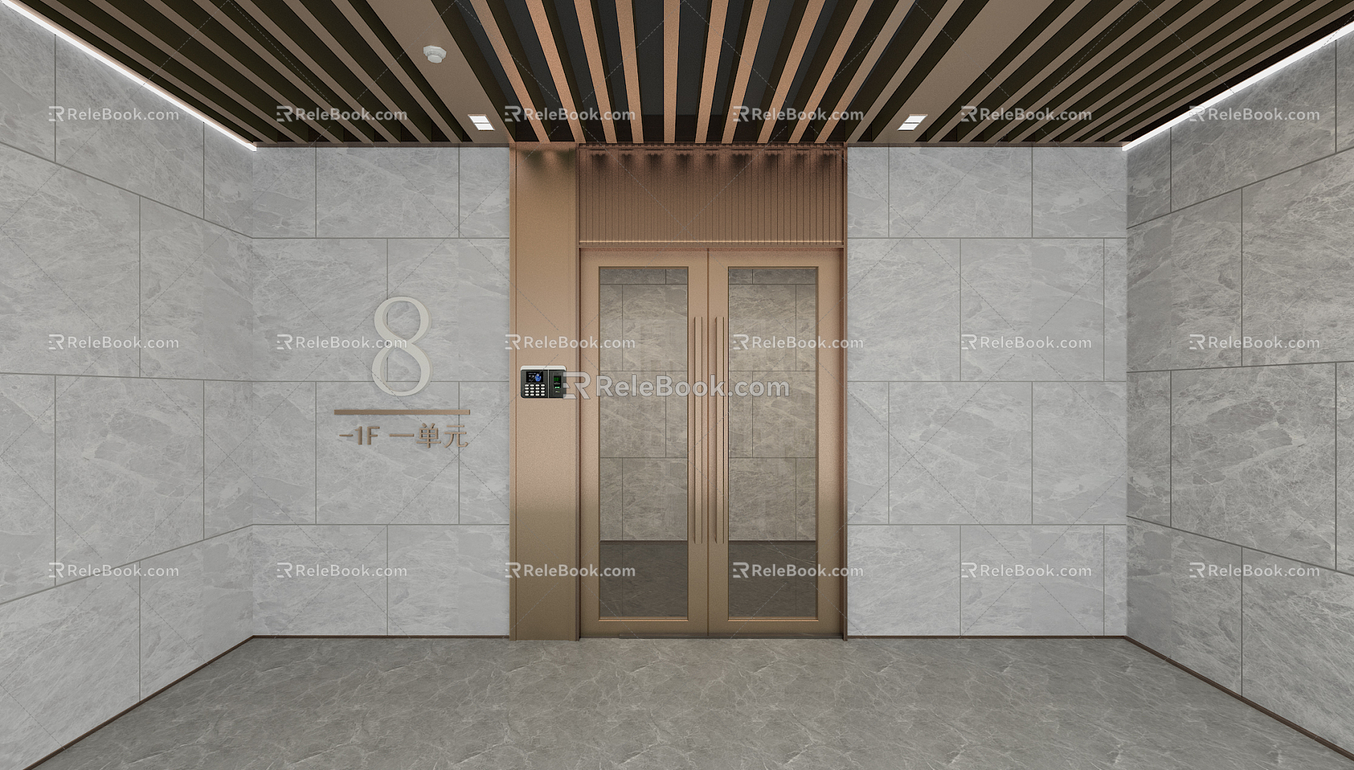 Light Luxury Door Basement Elevator Room model