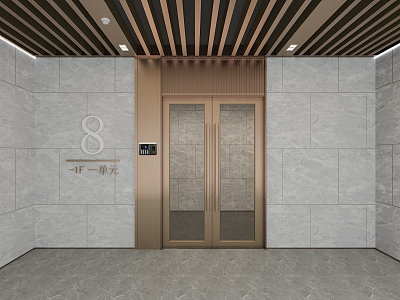 Light Luxury Door Basement Elevator Room model