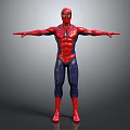 Spider Man Superhero Character in Red and Blue Costume Standing with Arms Outstretched