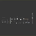Modern Industrial Metal Components Featuring Various Shapes Structural Supports And Antenna Designs