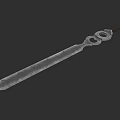 Ancient Style Sword With Brown Handle And Ring Design On Metallic Blade