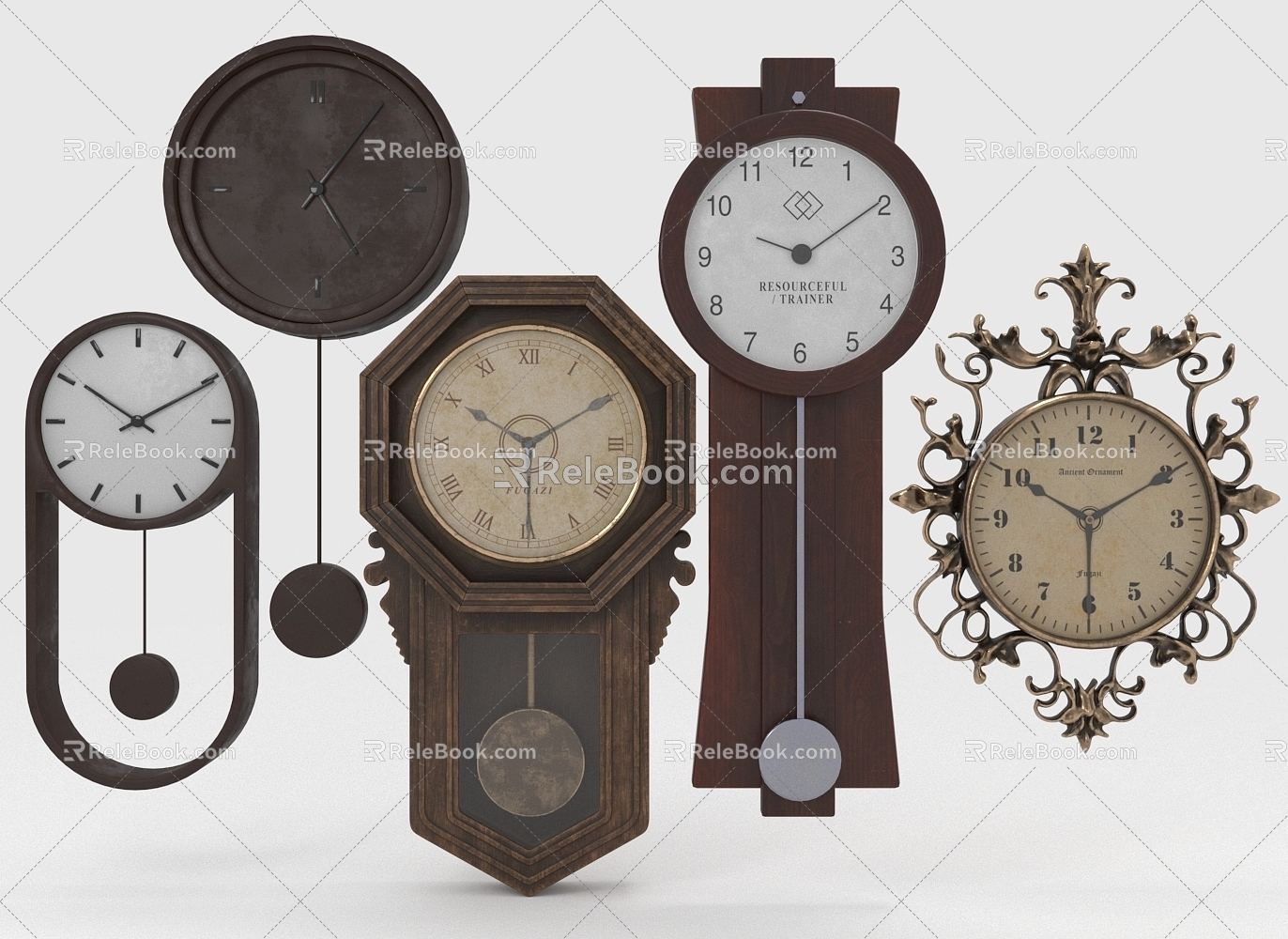 wall clock pendulum clock 3d model