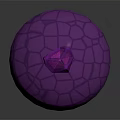 Purple Decorative Ornament Set With Hemispherical Base Hexagonal Texture And Petal Like Top 3d model