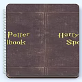 Harry Potter Themed Notebook With Dark Brown Cover Spiral Binding And Golden Text