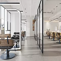 Modern Beauty Hair Salon Interior With Styling Chairs Mirrors And Ambient Lighting
