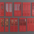 Traditional Chinese Red Carved Screens With Various Styles And Intricate Designs