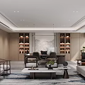 Modern New Chinese Executive Office With Warm Wooden Interior And Comfortable Reception And Working Space