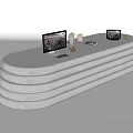 Modern Reception Desk Front Desk Bar Desk Workbench Computer Ornaments Notebook High Table 3d model