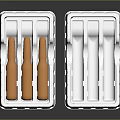 Firearm Ammunition In Transparent Plastic Cases With Orange Bullet Cartridges