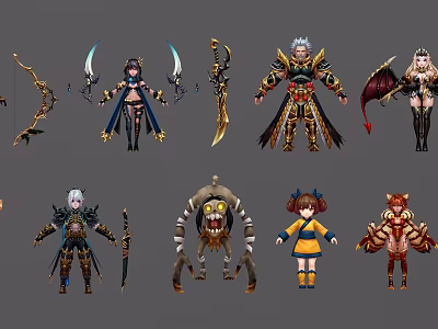 Modern Game Characters Cartoon Game Characters 3d model