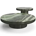 Modern Coffee Tables With Marble Tops Round And Rectangular Shapes And Colored Bases 3d model