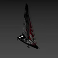 Game Movie Character Featured on Sailboat Model with K-LINE Logo and Red Heart Design
