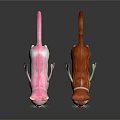 Cute Cat Figurines With Wings And Bells In Pink And Brown Yellow Colors