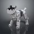 Robotic Dog Character With Geometric Design 3D Model And Metallic Mechanical Structure 3d model