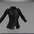 Stylish Black Leather Jacket With Collared Design Long Sleeves And Zipper Front 3d model