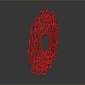 Red Circular Decorative Furniture Accent With Intricate Laser Cut Lace Pattern