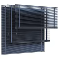 Black Modern Window Blinds Featuring Adjustable Slats And Sleek Contemporary Style 3d model