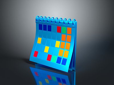 Calendar Cartoon Calendar Table Calendar Game Items 3d model