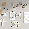 Design Planning Wall With Sticky Notes Sketches Photos And Material Swatches