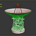 Large White Parabolic Radio Telescope Dish With Metal Support Structure Framework 3d model