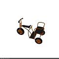Yellow Tricycle With Seats Handrails And Sturdy Wheels For Kids Outdoor Use