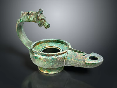 Ancient Bronze Tea Utensil With Dragon Head Design And Vintage Appearance 3d model