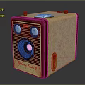 Vintage Brownie Flash B Camera With Beige Red Body Textured Surface And Metal Buttons