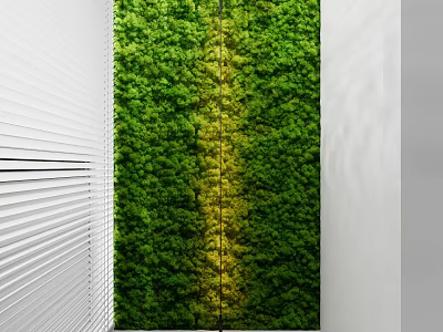 Indoor Green Living Wall Design With White Panel And Natural Foliage 3d model