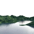 Natural Microtopography With Lush Green Hills Calm Water And Undulating Terrain