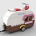 LEGO Toy Blocks Christmas Gingerbread Man Camper RV 3d model
