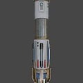 Futuristic Metallic Weapon With Glowing Tip And Intricate Mechanical Structure