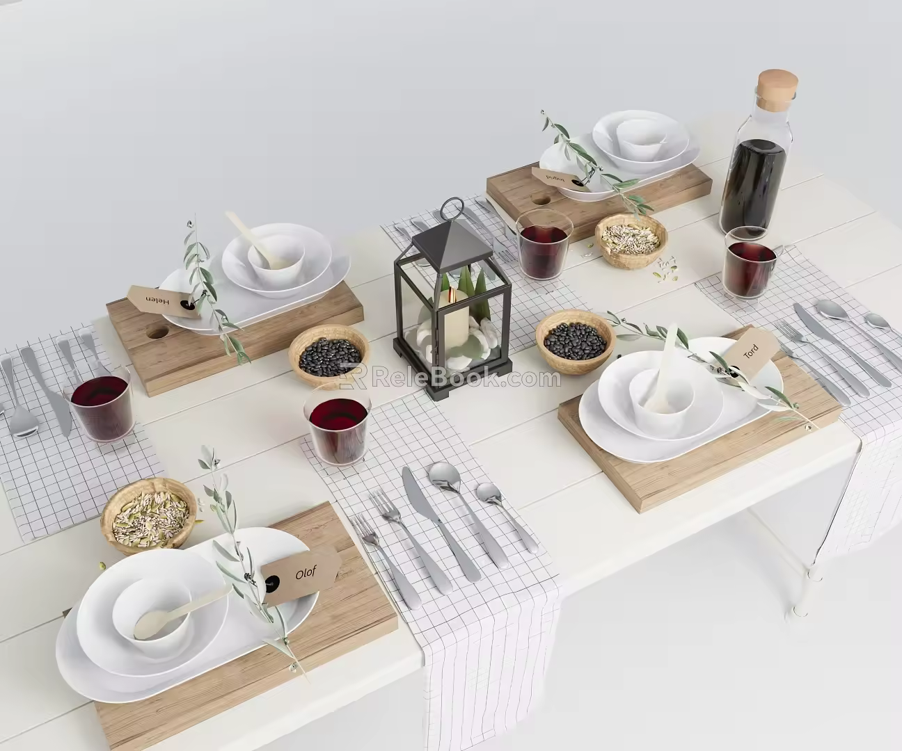 Modern Tableware Combination 3d model