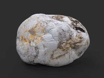 Natural Stone with White Gray Brown Patterns and Cracked Texture for Decorative Use 3d model
