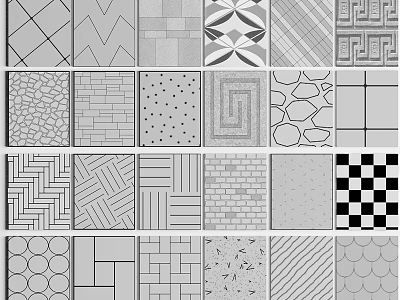 Various Stone and Wood Texture Patterns for Decorative Interior Surface Design 3d model