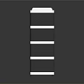White and Black Multi Tier Storage Shelf with Perforated Shelves Modern Design for Home Organization