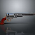 Vintage Revolver Weapon With Wooden Grip And Metal Barrel Classic Design