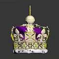 Ornate Purple Crown With Gold Decorations And Colorful Gems As Home Decor Item