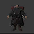 Fantasy Dwarf Character With Long Beard Heavy Coat Leather Backpack And Boots