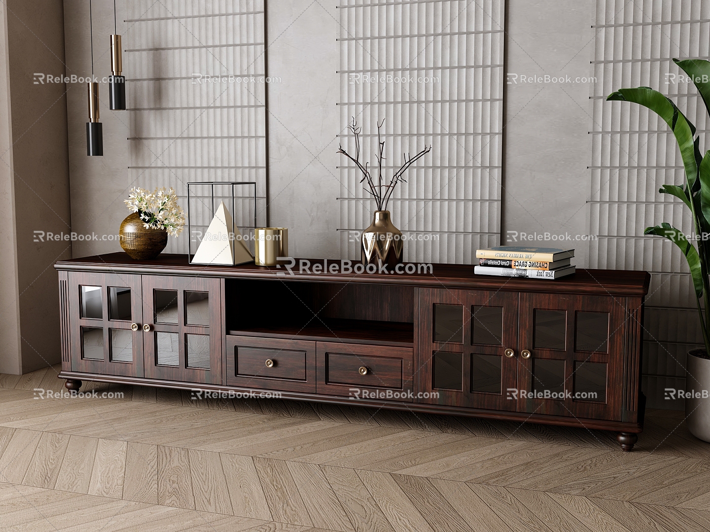 American TV cabinet 3d model