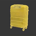 Yellow Hard Shell Suitcase With Modern Design Rolling Wheels And Telescopic Handle 3d model