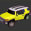 Yellow Stylish Toy Car SUV Style With White Roof Black Windows And Silver Wheels