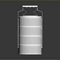 Silver Patterned Tiered Storage Container With Stackable Layers And Handle 3d model